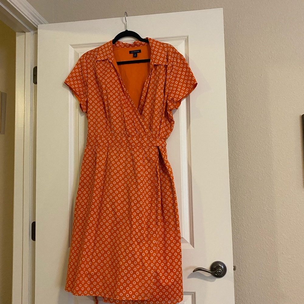 Land’s End Orange Wrap Dress